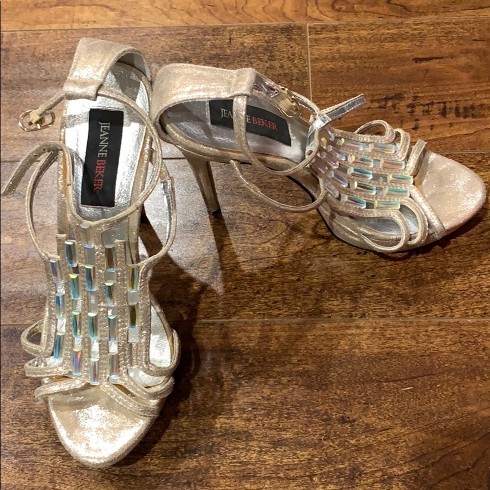 Gold diamond high heels